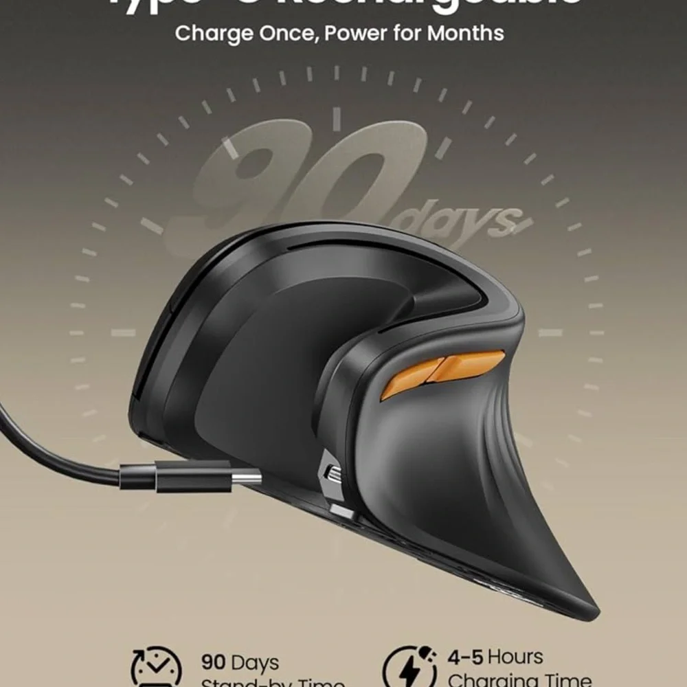 ProtoArc Ergonomic Vertical Mouse, EM11 NL Bluetooth Mouse Wireless, Ergo Mouse